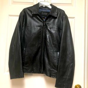 Wilsons Black Leather Thinsulate Lined Coat Med
